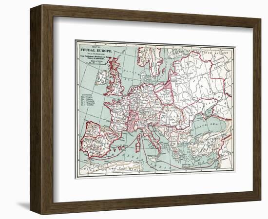 Map Of Europe, 12Th Century-null-Framed Premium Giclee Print