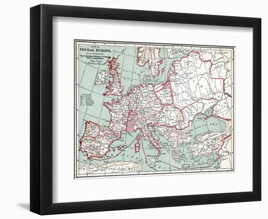 Map Of Europe, 12Th Century-null-Framed Premium Giclee Print