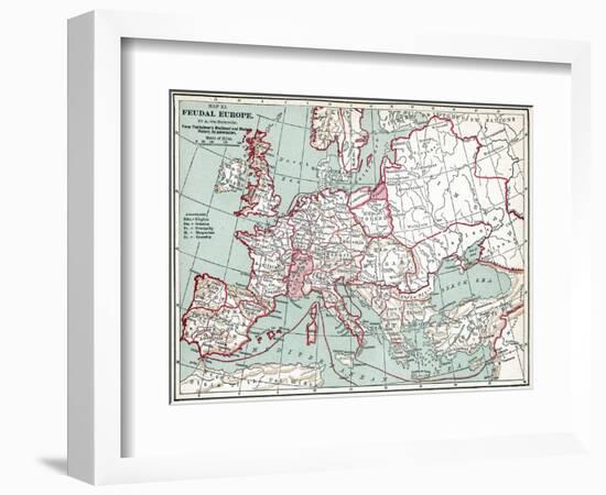 Map Of Europe, 12Th Century-null-Framed Premium Giclee Print