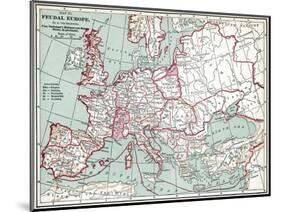 Map Of Europe, 12Th Century-null-Mounted Premium Giclee Print