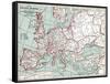 Map Of Europe, 12Th Century-null-Framed Stretched Canvas