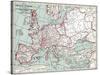 Map Of Europe, 12Th Century-null-Stretched Canvas