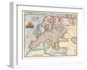 Map of Europe, 1587-Abraham Ortelius-Framed Giclee Print