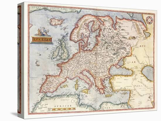 Map of Europe, 1587-Abraham Ortelius-Stretched Canvas