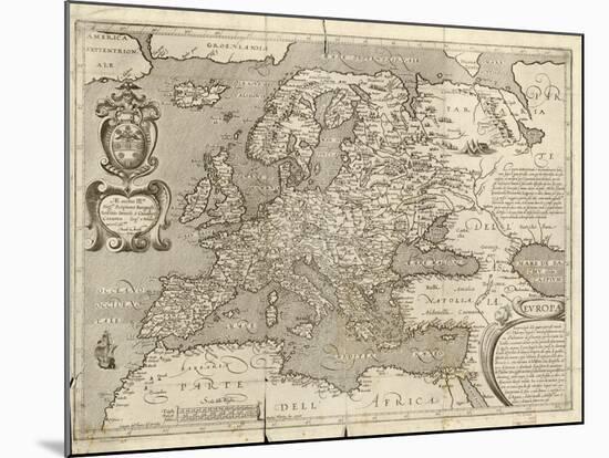 Map of Europe, 1600-Science Source-Mounted Giclee Print