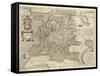 Map of Europe, 1600-Science Source-Framed Stretched Canvas