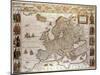 Map of Europe,1619-1672-null-Mounted Giclee Print