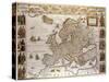 Map of Europe,1619-1672-null-Stretched Canvas