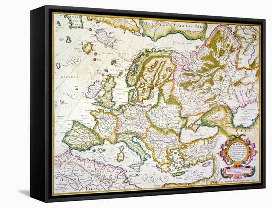 Map Of Europe, 1623-Jodocus Hondius-Framed Stretched Canvas