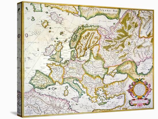 Map Of Europe, 1623-Jodocus Hondius-Stretched Canvas