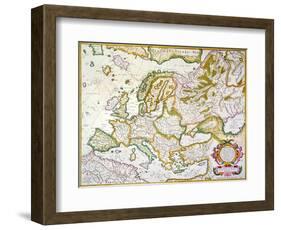 Map Of Europe, 1623-Jodocus Hondius-Framed Giclee Print