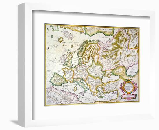 Map Of Europe, 1623-Jodocus Hondius-Framed Giclee Print