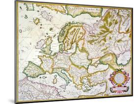 Map Of Europe, 1623-Jodocus Hondius-Mounted Giclee Print