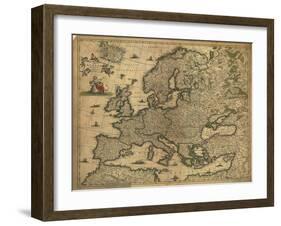 Map of Europe, 1700-Science Source-Framed Giclee Print