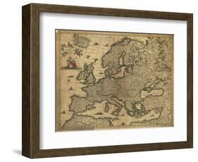 Map of Europe, 1700-Science Source-Framed Giclee Print