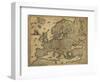 Map of Europe, 1700-Science Source-Framed Giclee Print