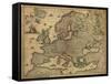 Map of Europe, 1700-Science Source-Framed Stretched Canvas