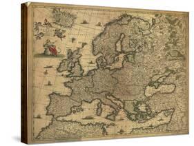 Map of Europe, 1700-Science Source-Stretched Canvas