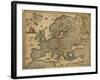 Map of Europe, 1700-Science Source-Framed Giclee Print