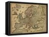 Map of Europe, 1700-Science Source-Framed Stretched Canvas
