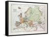 Map of Europe 1899-null-Framed Stretched Canvas