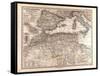 Map of Europe and North Africa, 1872-null-Framed Stretched Canvas