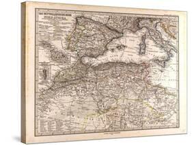 Map of Europe and North Africa, 1872-null-Stretched Canvas