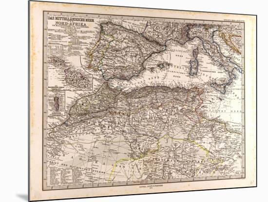 Map of Europe and North Africa, 1872-null-Mounted Giclee Print