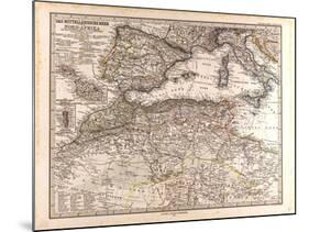 Map of Europe and North Africa, 1872-null-Mounted Giclee Print