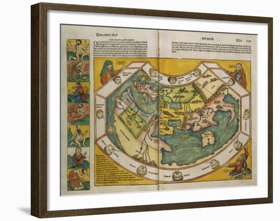Map of Europe and the World, 1493-Hartmann Schedel-Framed Giclee Print