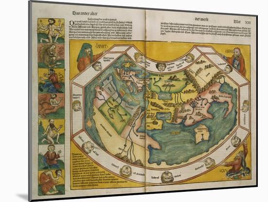 Map of Europe and the World, 1493-Hartmann Schedel-Mounted Giclee Print
