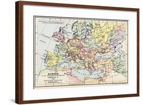 Map of Europe at the Accession of the Emperor Charles V-null-Framed Giclee Print