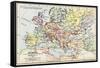 Map of Europe at the Accession of the Emperor Charles V-null-Framed Stretched Canvas