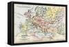 Map of Europe at the Accession of the Emperor Charles V-null-Framed Stretched Canvas