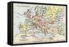 Map of Europe at the Accession of the Emperor Charles V-null-Framed Stretched Canvas