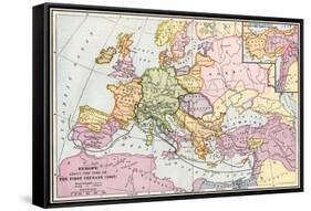 Map of Europe at the Time of the First Crusade, 1097 Ad-null-Framed Stretched Canvas