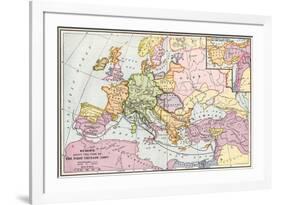 Map of Europe at the Time of the First Crusade, 1097 Ad-null-Framed Giclee Print