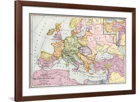 Map of Europe at the Time of the First Crusade, 1097 Ad-null-Framed Giclee Print