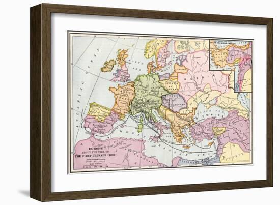 Map of Europe at the Time of the First Crusade, 1097 Ad-null-Framed Giclee Print