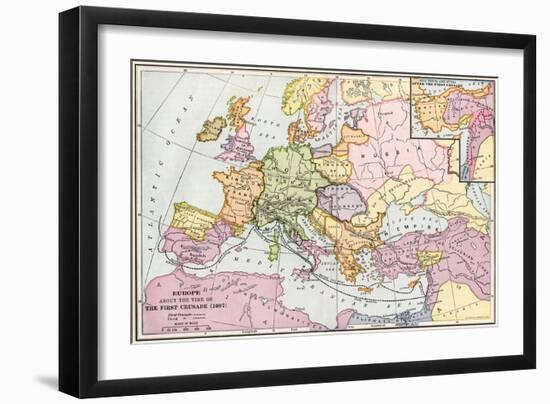 Map of Europe at the Time of the First Crusade, 1097 Ad-null-Framed Giclee Print