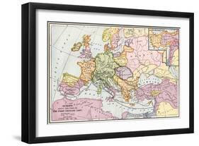 Map of Europe at the Time of the First Crusade, 1097 Ad-null-Framed Giclee Print