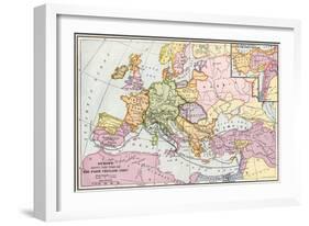 Map of Europe at the Time of the First Crusade, 1097 Ad-null-Framed Giclee Print