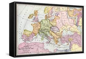 Map of Europe at the Time of the First Crusade, 1097 Ad-null-Framed Stretched Canvas