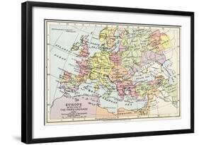 Map of Europe at the Time of the Third Crusade, 1190, from 'Historical Atla-English School-Framed Giclee Print