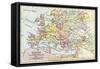 Map of Europe at the Time of the Third Crusade, 1190, from 'Historical Atla-English School-Framed Stretched Canvas