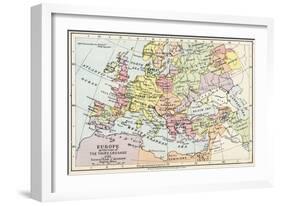 Map of Europe at the Time of the Third Crusade, 1190, from 'Historical Atla-English School-Framed Giclee Print