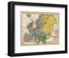 Map of Europe, c.1839-Samuel Augustus Mitchell-Framed Art Print