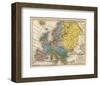 Map of Europe, c.1839-Samuel Augustus Mitchell-Framed Art Print