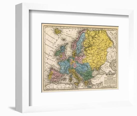 Map of Europe, c.1839-Samuel Augustus Mitchell-Framed Art Print