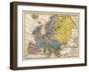 Map of Europe, c.1839-Samuel Augustus Mitchell-Framed Art Print